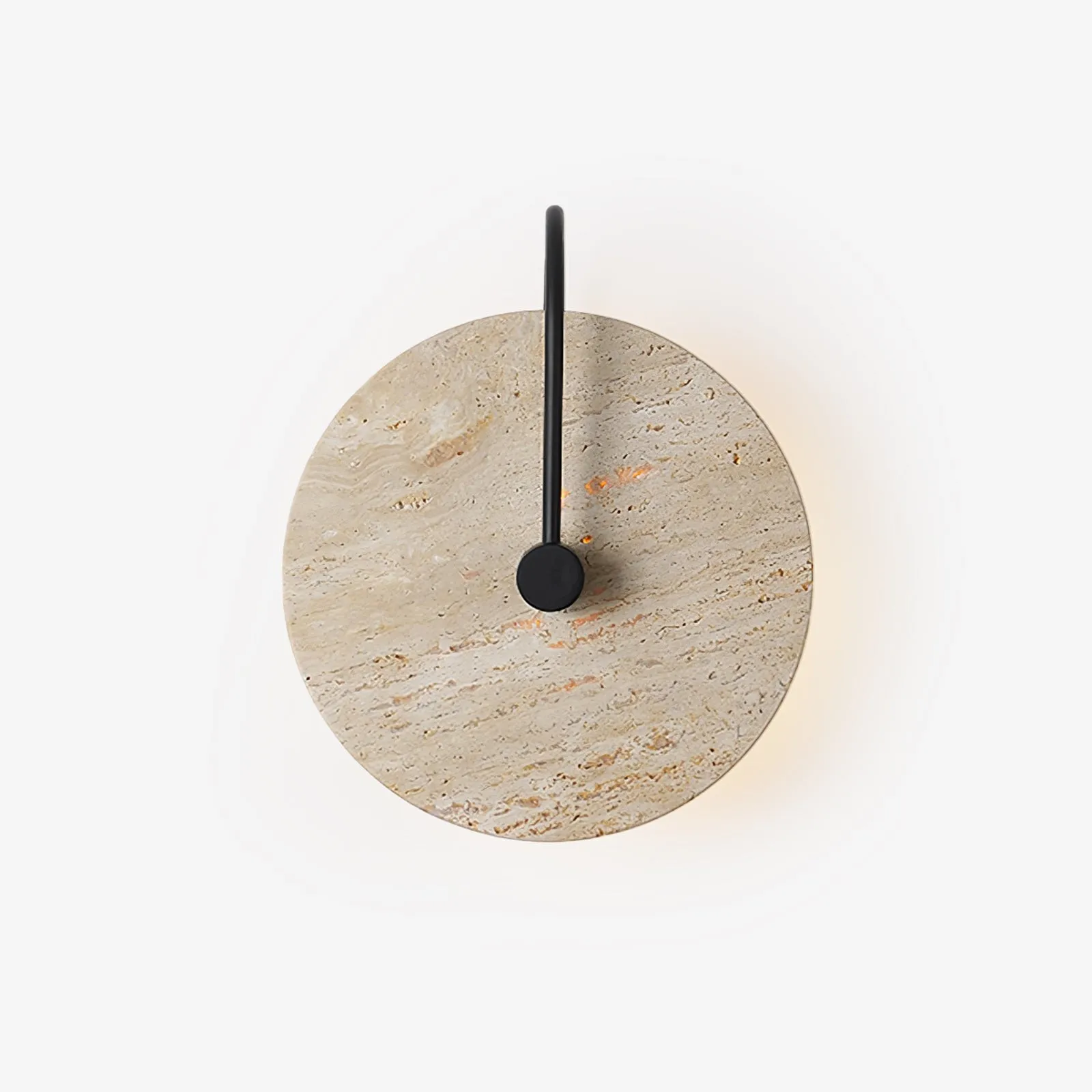Simple Clock-Shaped Travertine Wall Lamp M509