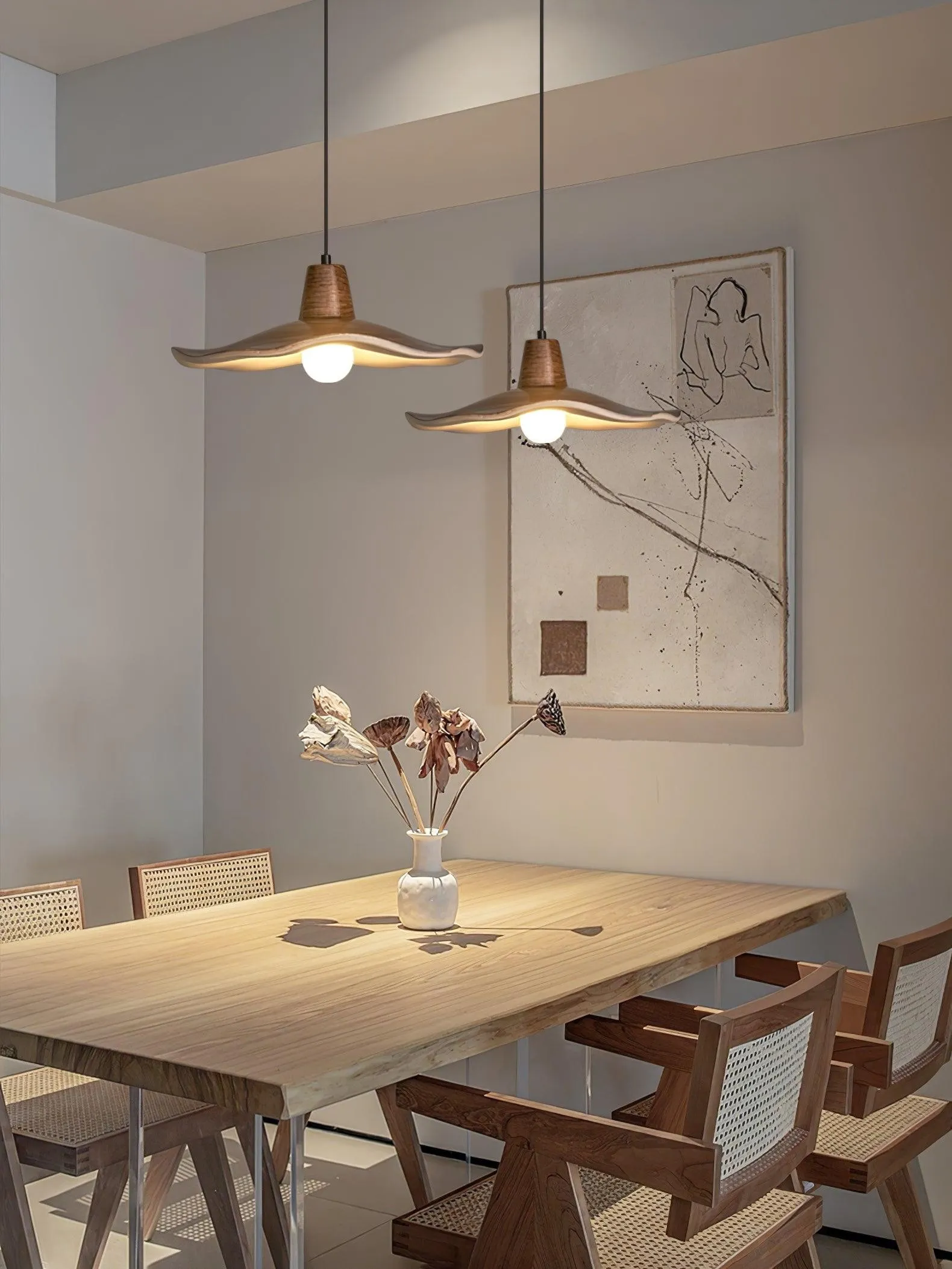 Black Imitation Walnut Wood Grain Kitchen Pendant Lamp M492