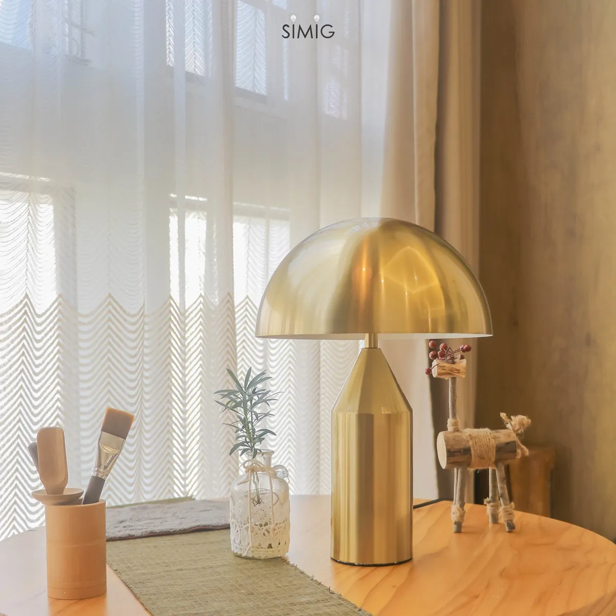 HaloVell Table Lamp Sculptural Dome - Modern Bedroom Lighting