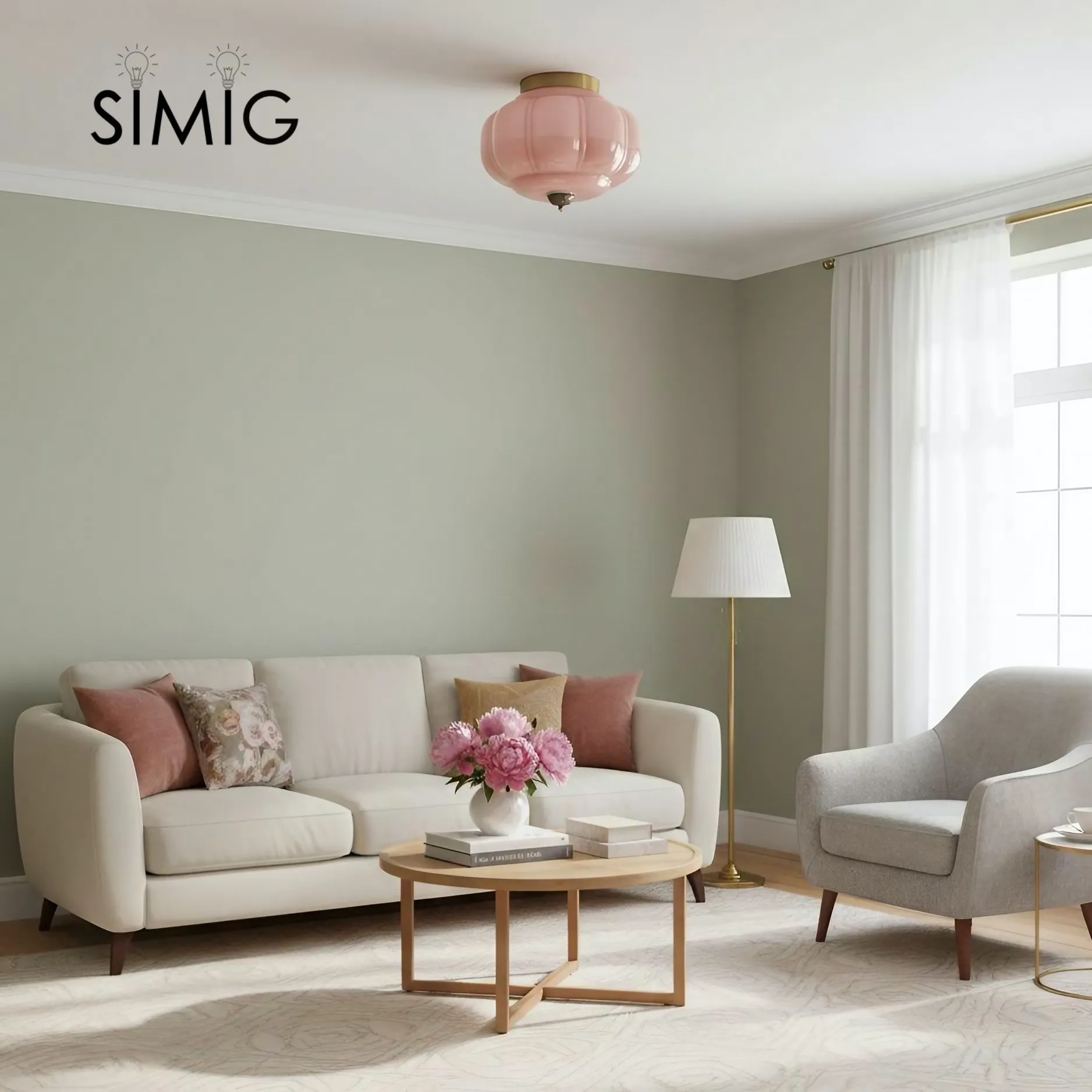 Eloise Ceiling Light - Elegant Retro Brass Ceiling Light for Living Room G55