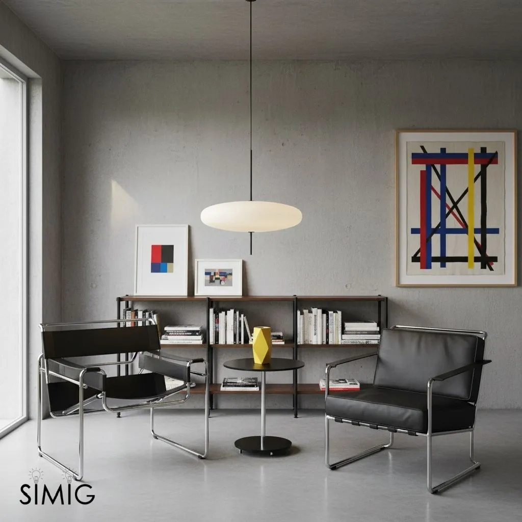 Modern Oval Pendant Light – Metal and Acrylic Pendant Lamp for Living Room