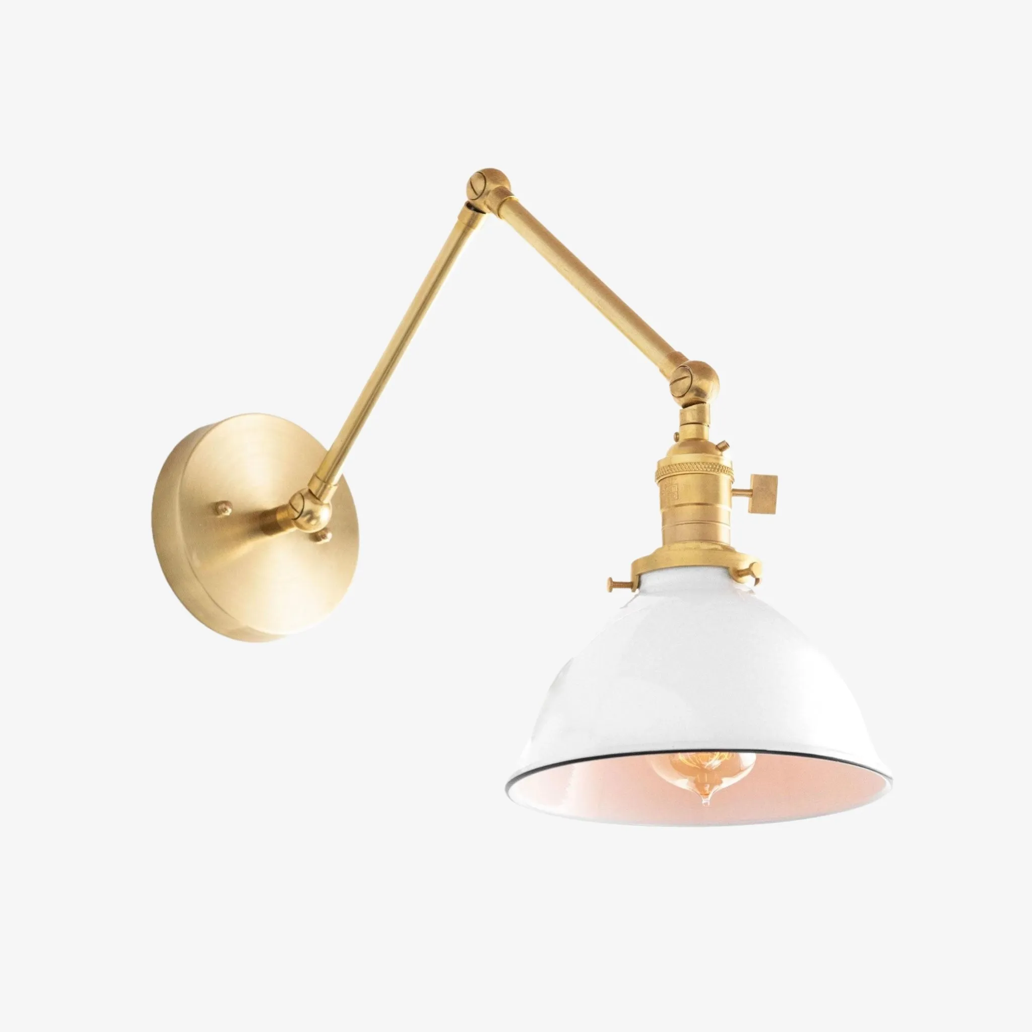 Conique Metal Vintage Industrial Swing Arm Wall Lamp - Adjustable Dome Shade for Study T313
