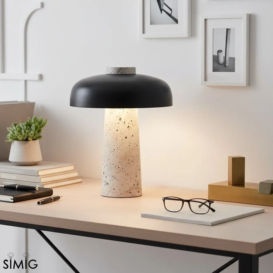 Mushroom Table Lamp - Modern Travertine for Bedroom M503