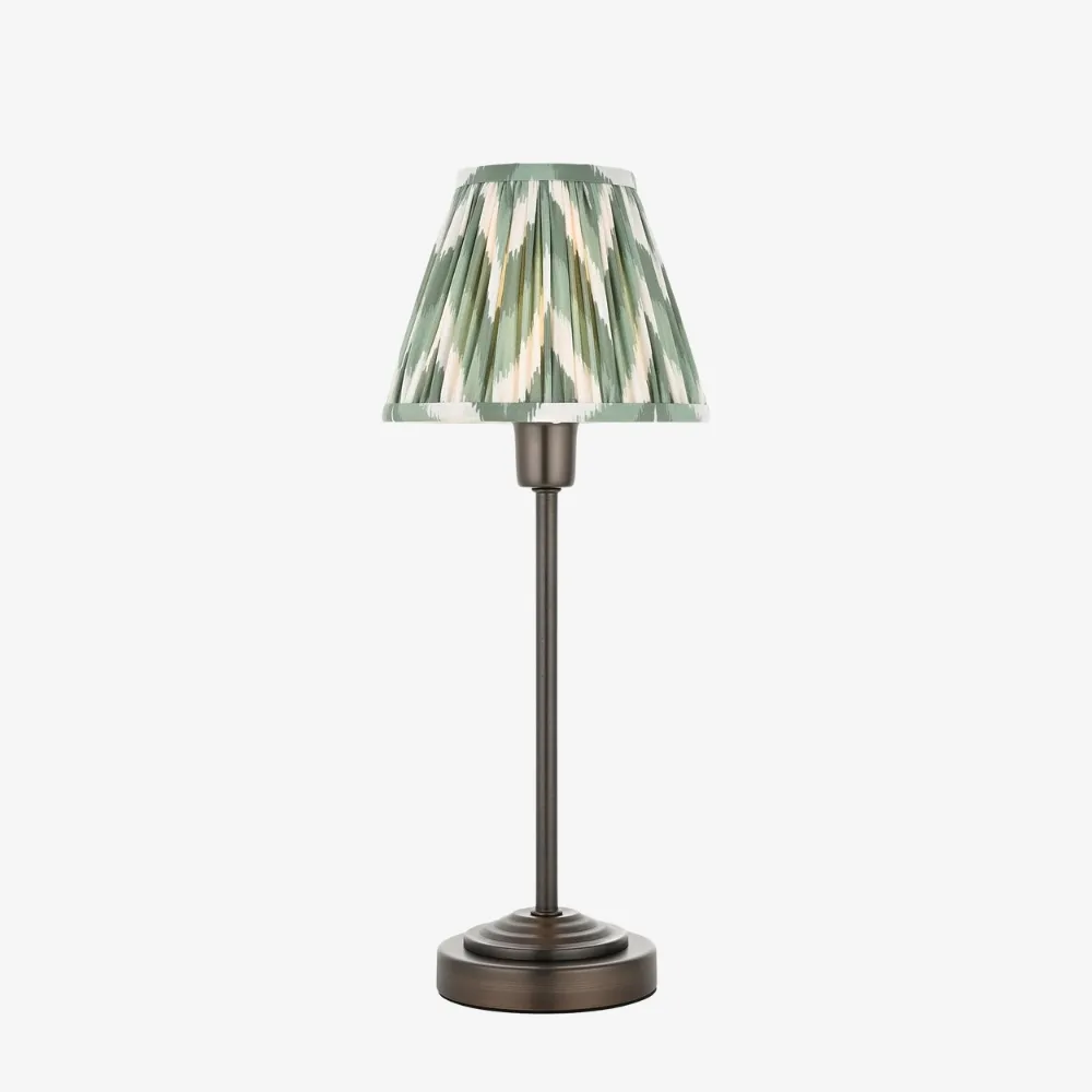 Bronzuno Patterned Fabric Table Lamp - Brass or Bronze Finish Modern-Bohemian Bedside & Living Space Light T957