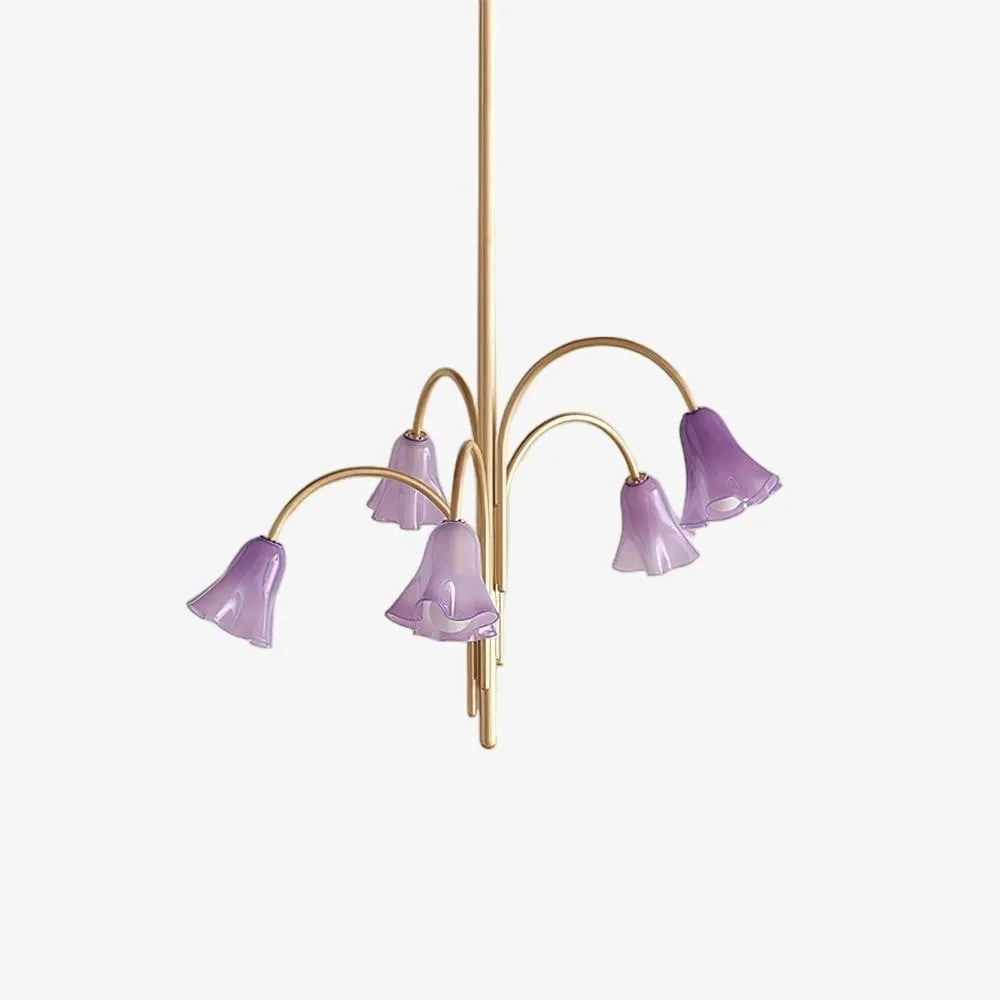 Bellina Lily Glass Flower Chandelier - Romantic Lighting for Interior T280