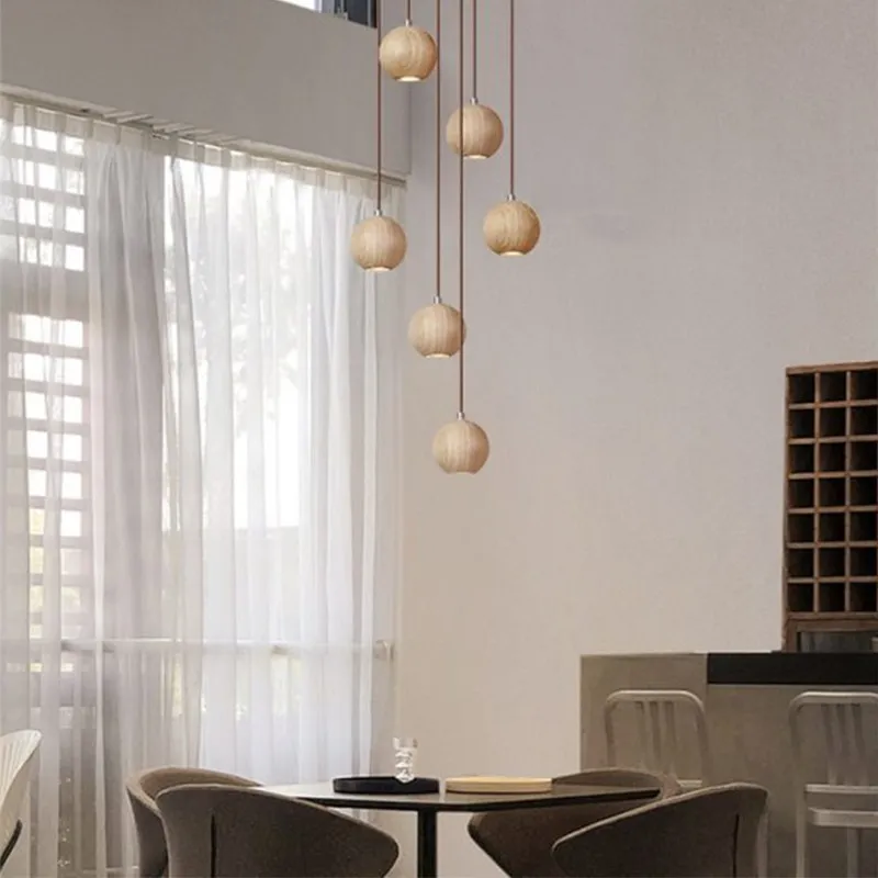 Ball Wooden Pendant Light