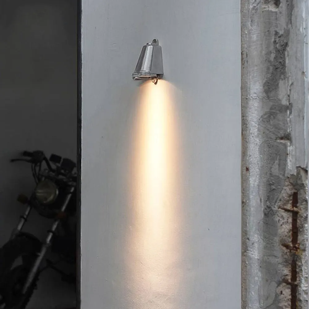 Orr Industrial Metal Bell Shaped Outdoor Wall Lamp, Black/Gray/Coppery/Aluminum G114