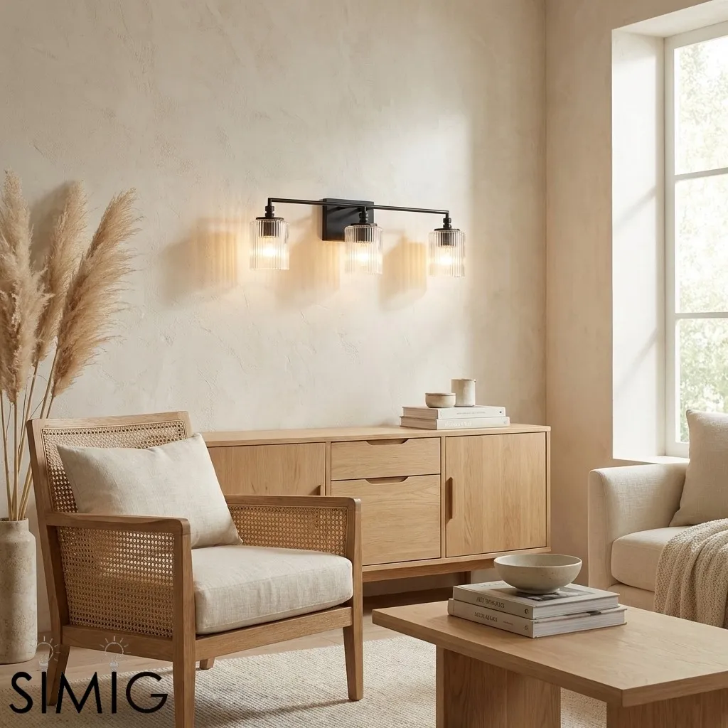 Lirra 3 Light Glass Vanity Lamp - Contemporary Bathroom Wall Lighting T762