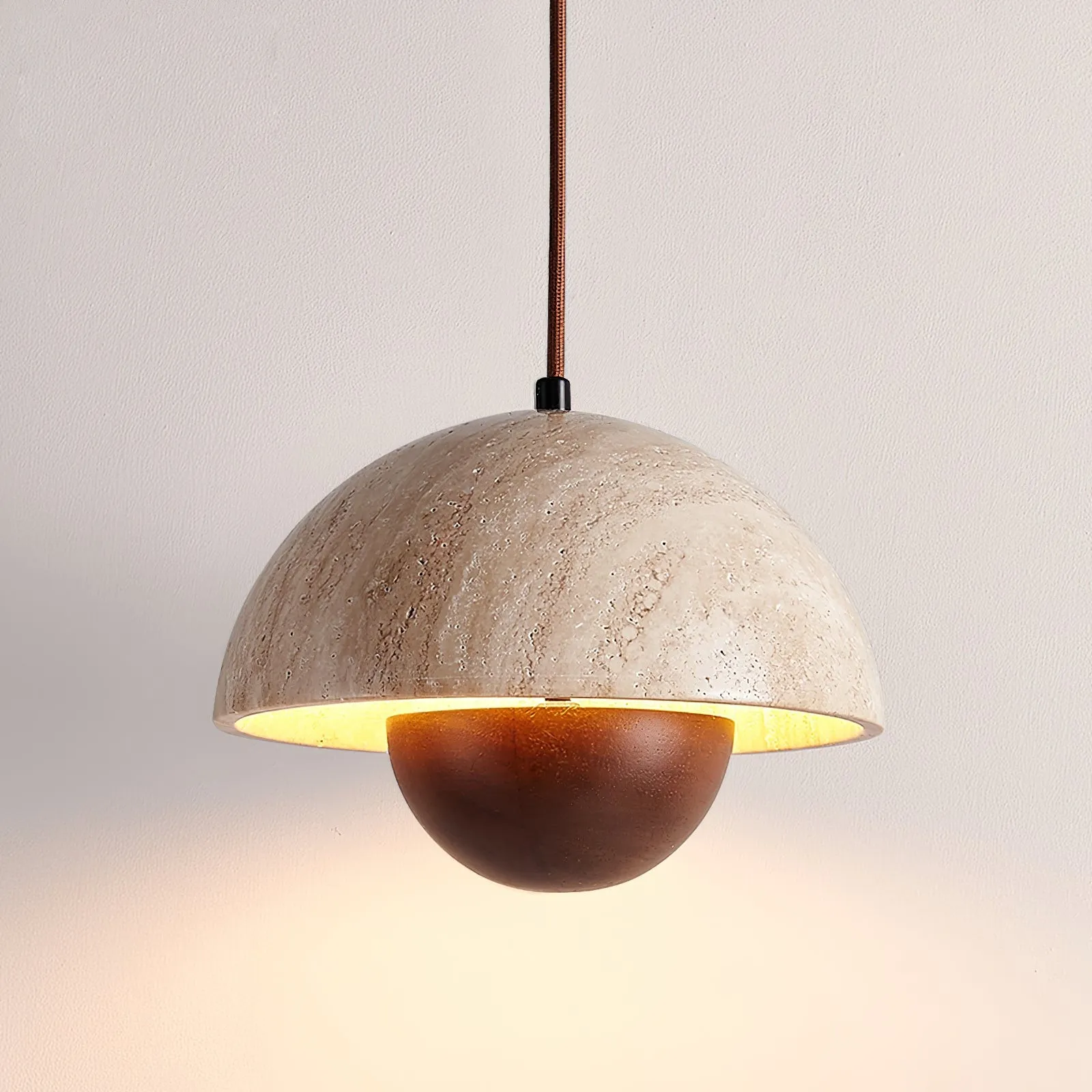 Semicircular Pendant Lamp - Modern Travertine Living Room G70