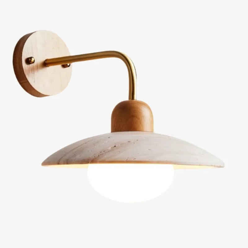 Discra Minimalist Sculptural Circular Wall Lamp —  Natural Style Wall Fixture for Hallway and Bedroom U18