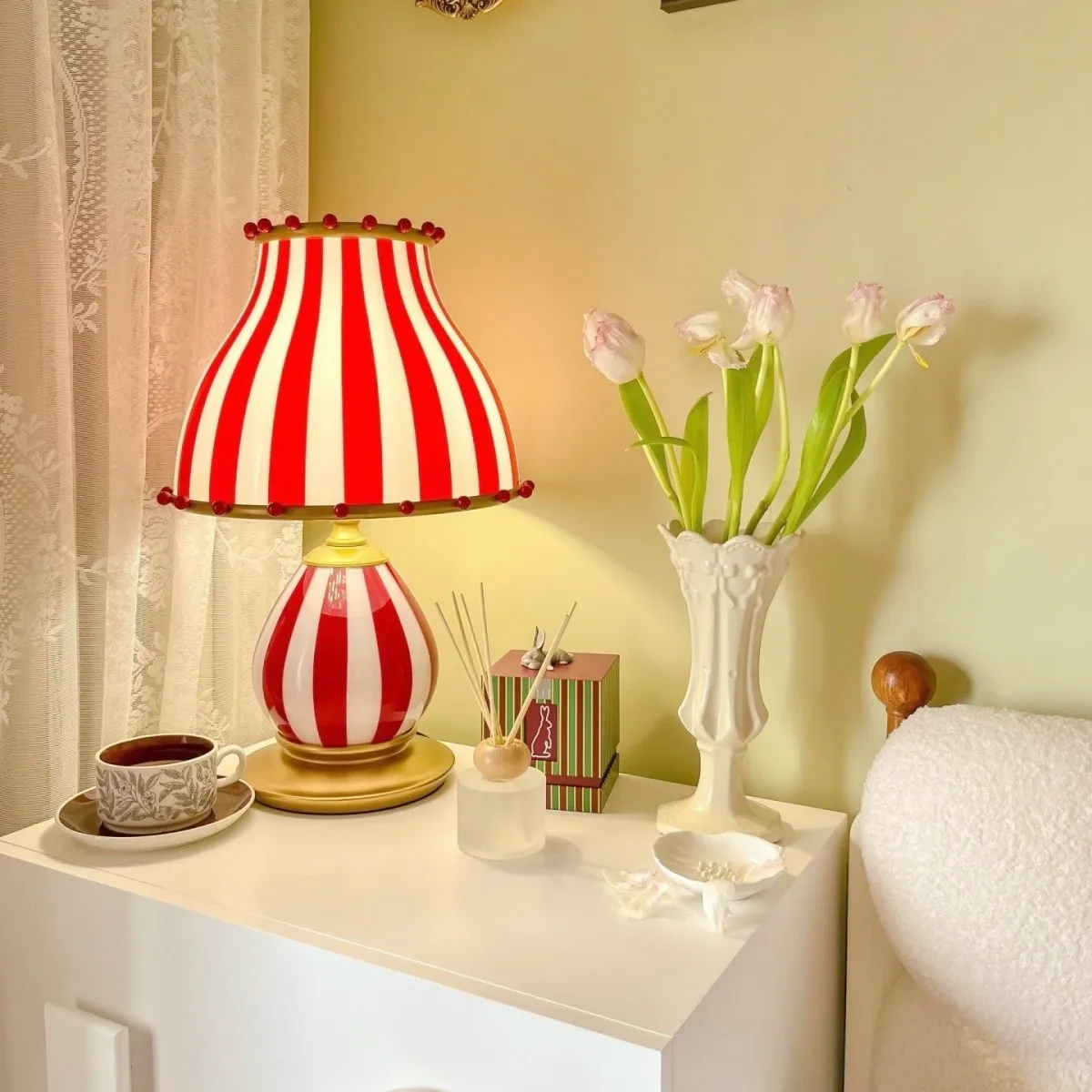 Festilo Circus-Style Metal Table Lamp — Vintage Living Room Accent S278