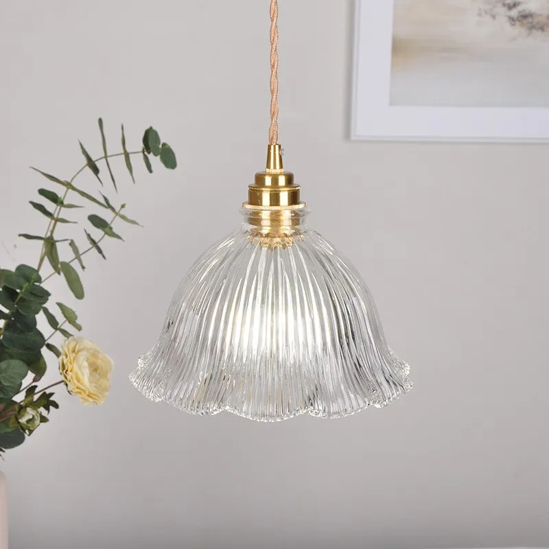Nordic Retro Flower Glass Pendant Lamp S45