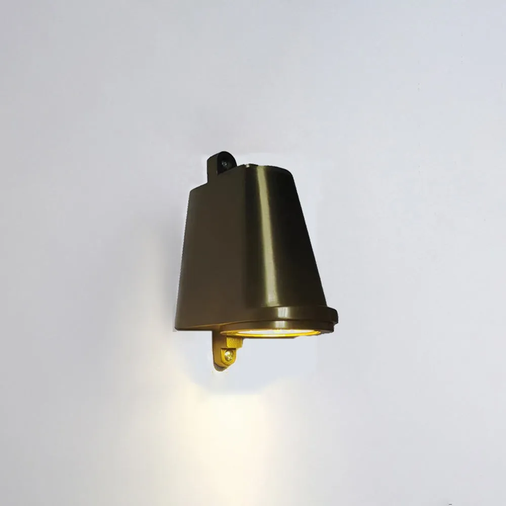 Orr Industrial Metal Bell Shaped Outdoor Wall Lamp, Black/Gray/Coppery/Aluminum G114