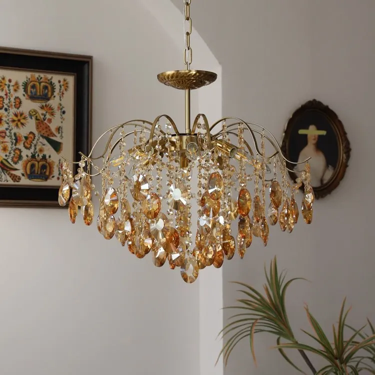 Vintage Sumptuous Teardrop Crystal Chandelier T258