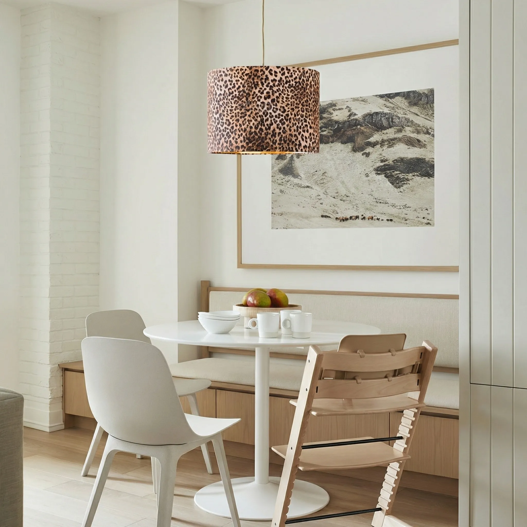 Wildlux Leopard Pattern Statement Drum Lampshade - Decorative Fabric Shade for Home Interiors T1122