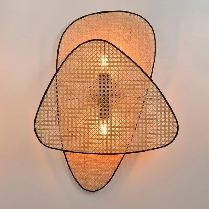 Rustic Wall Light – Rattan Design for Living Room