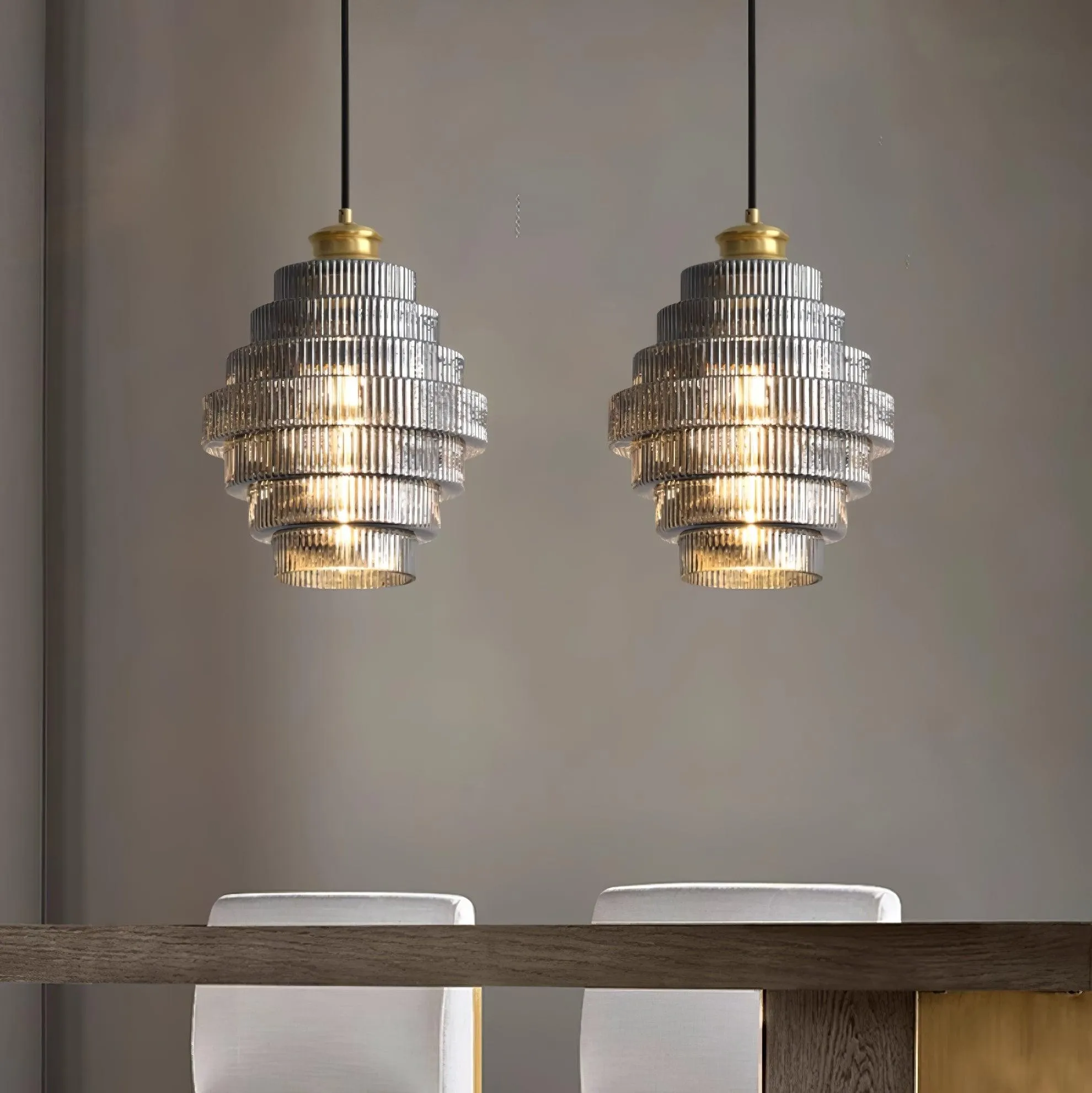 Modern Creative Pleated Design Glass Pendant Lamp M48