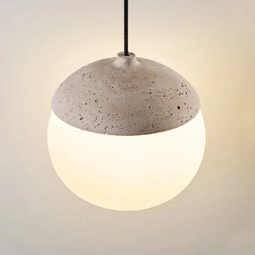 Orbaltis Modern Orb Cluster Pendant - Natural Stone and Glass Hanging Lamp for Living or Kitchen T1106