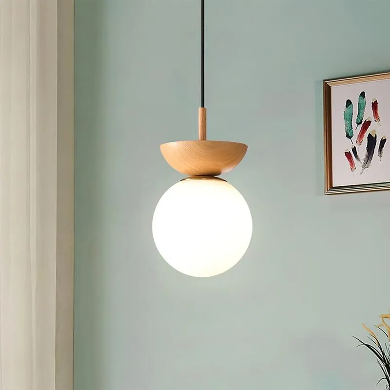 Nordic Semi Wooden Pendant Light S63