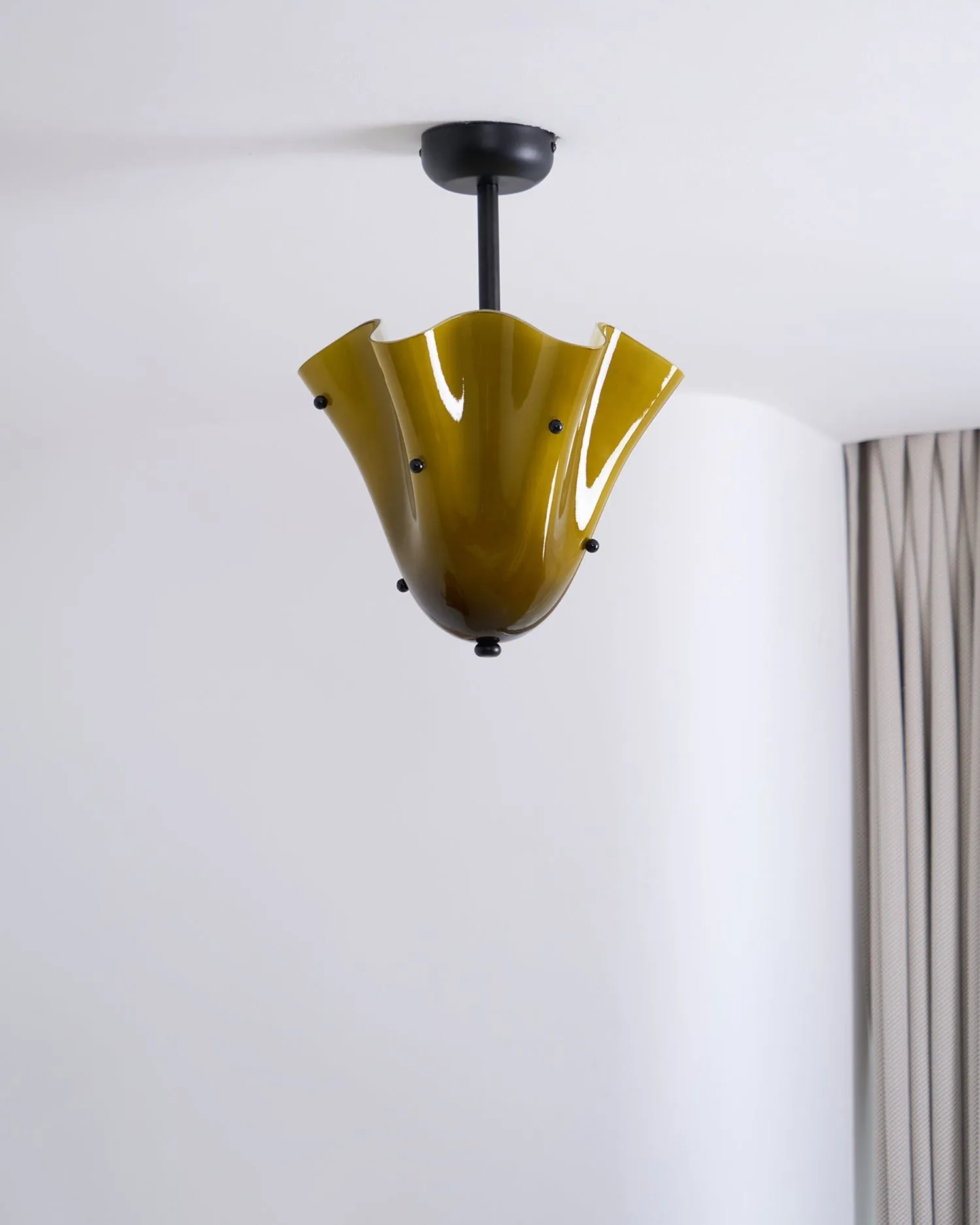 Bellina Petal Fold Glass Ceiling Light - Artistic Fixture for Bedroom T282