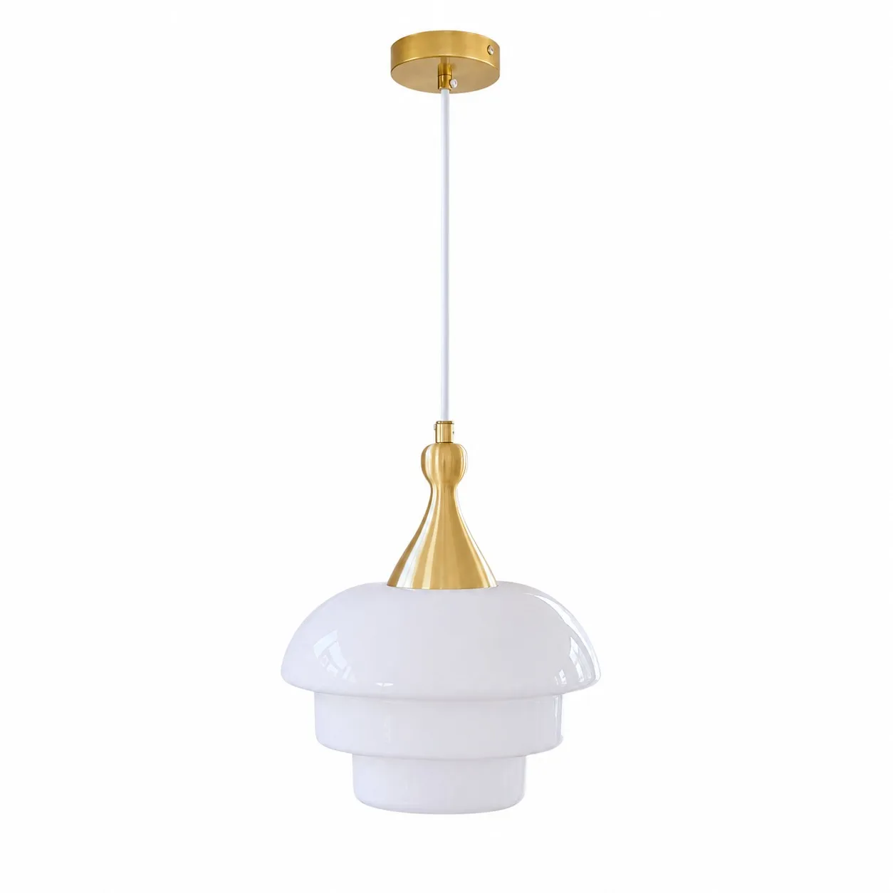 Opal tiered glass white pendant chandelier