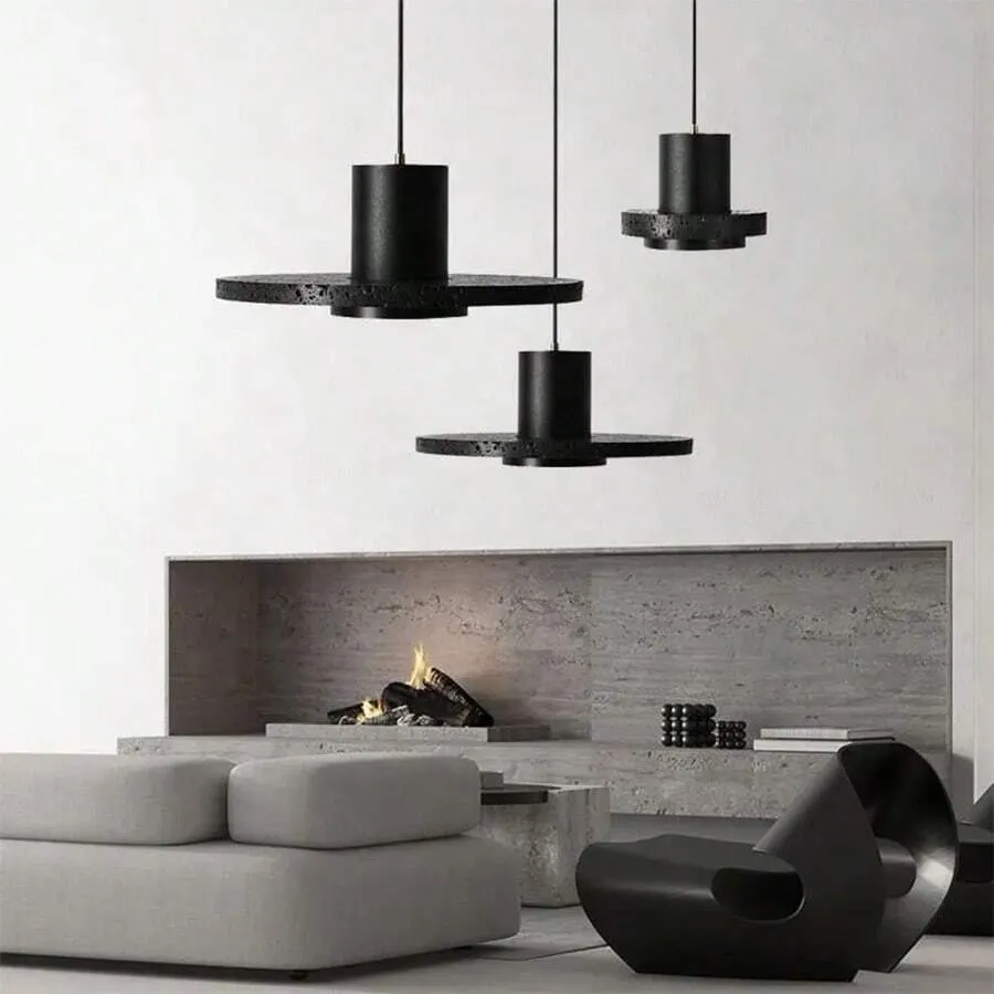 Retro Black Hole Stone Pendant Lamp G73