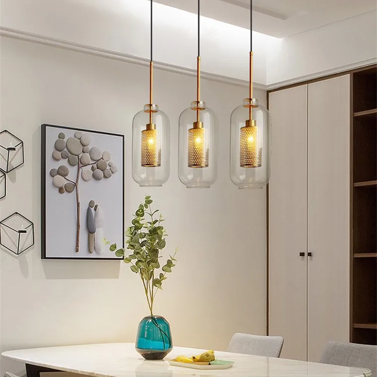 Modern Chiswick Glass Pendant Light Fixtures for Kitchen Dining Room
