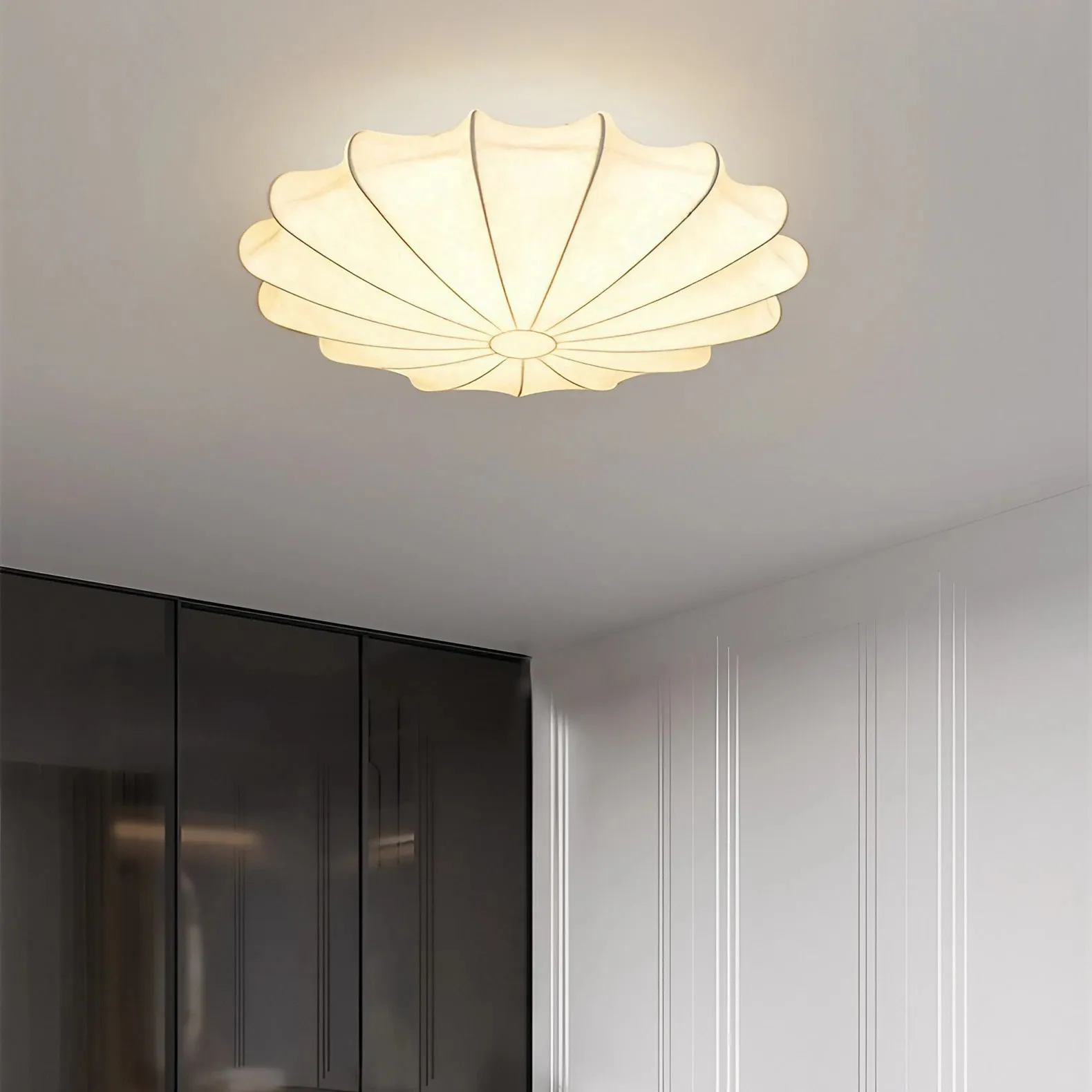 Japanese Style Wabi-Sabi Style Silk Ceiling Lamp S52