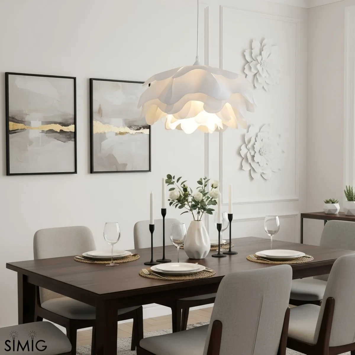 Layered Petal Pendant Light - Modern Acrylic for Bedroom S399