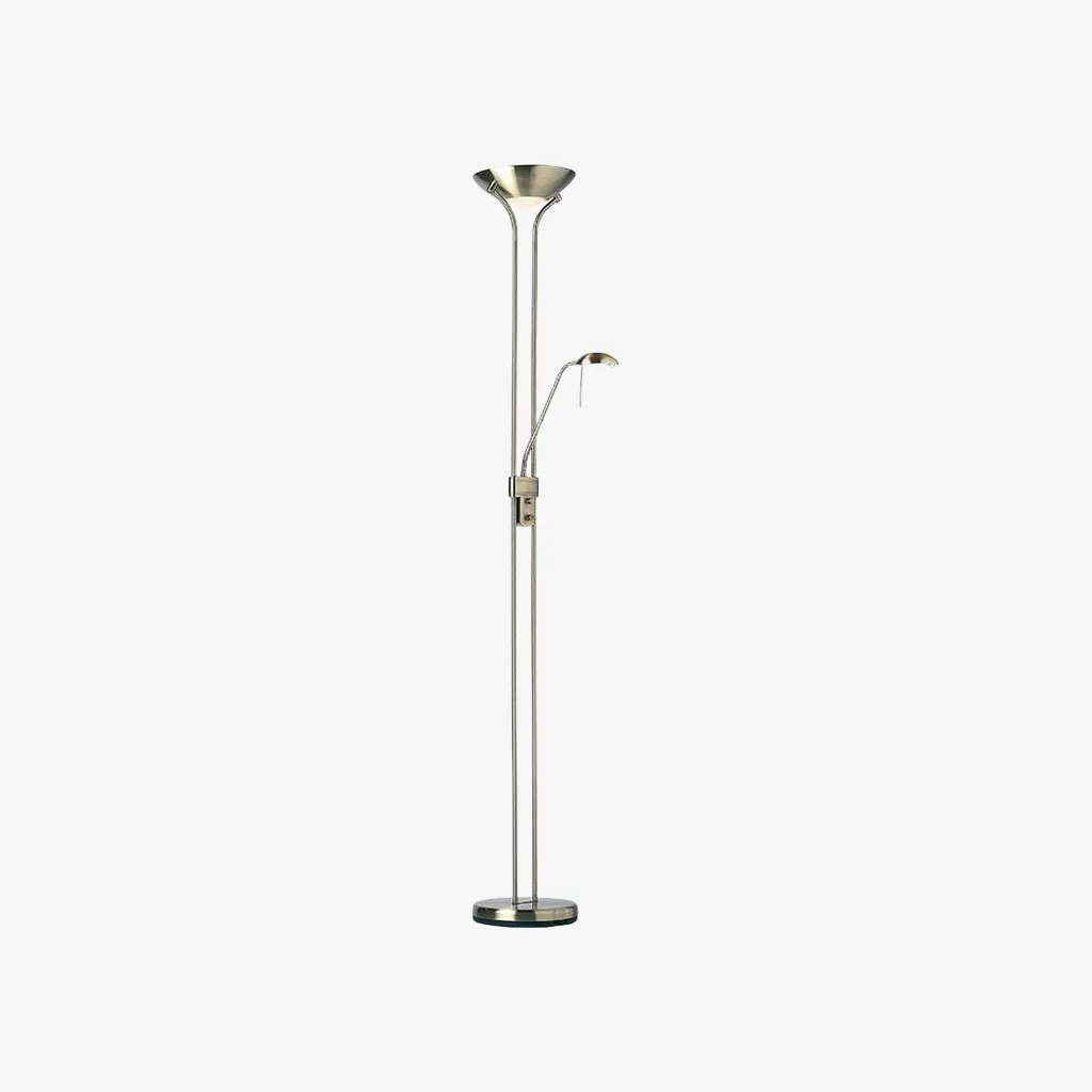 Linexis Art Deco Metal & Opal Glass Floor Lamp - Dual-Light Design for Modern Interiors T942