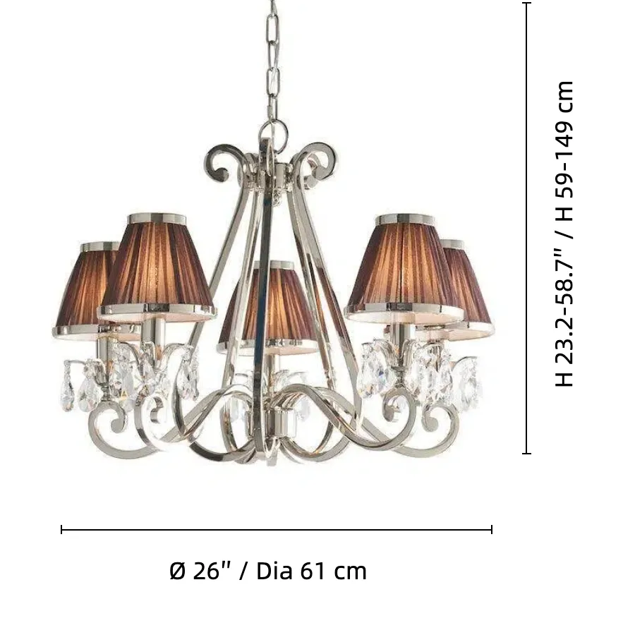 Talonis Multi-light Fabric Chandelier - Elegant Metal Curved Arms for Dining and Living T932