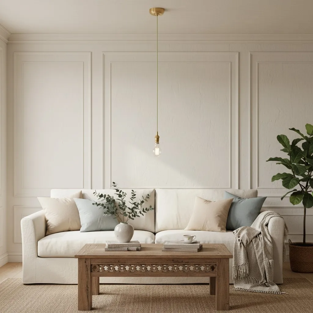 Plaitar Modern Brass Pendant Light - Minimalist Ceiling Fixture with Braided Cord for Hallways T993