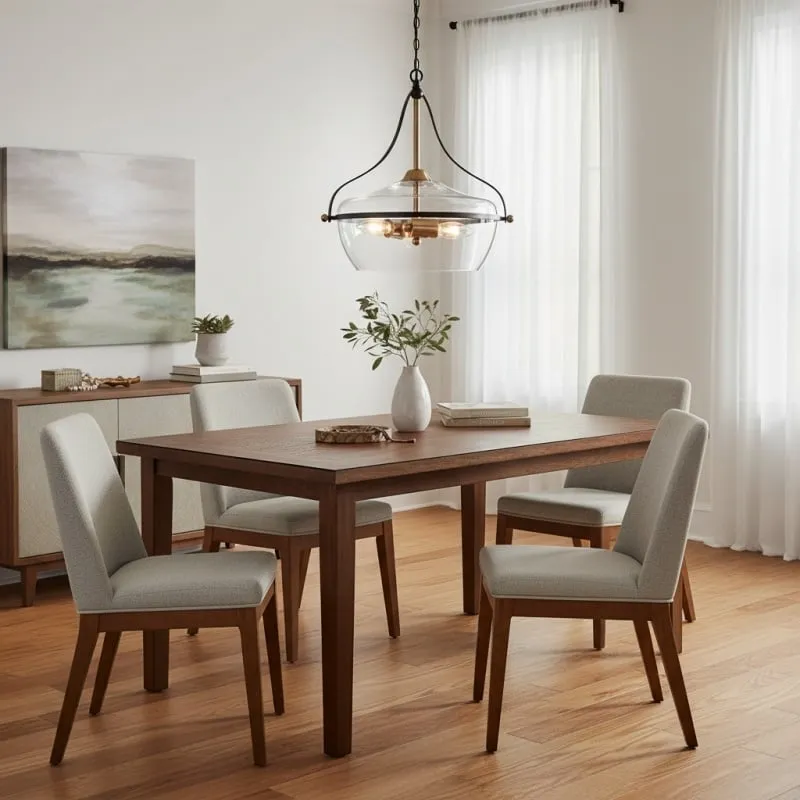 Lirra Bowl Shaped Glass Pendant - Modern Lighting for Dining Room T776