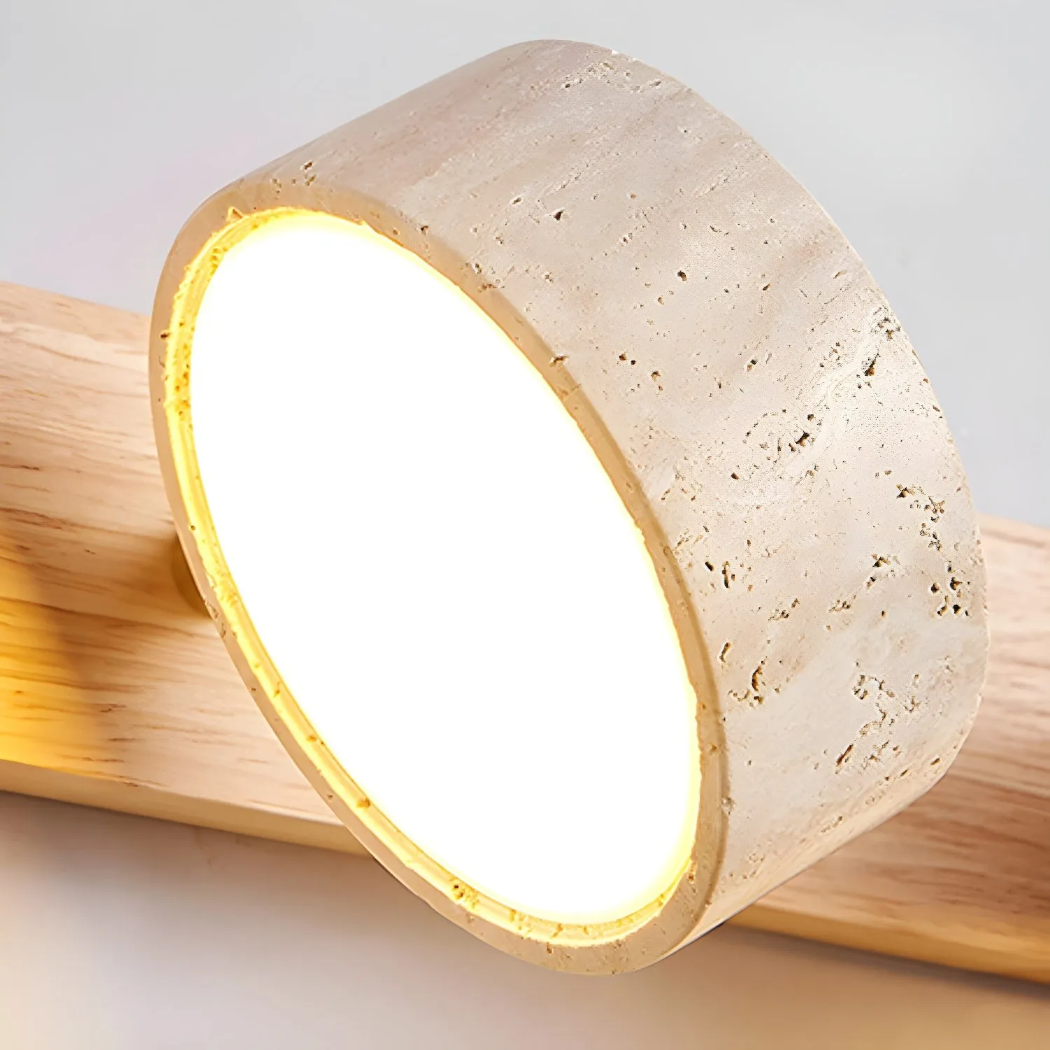 Travertine Walnut Multi Light Sconce - Bedroom Wall Lamp G115