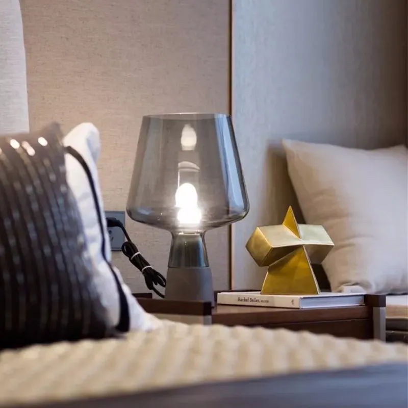 Glass Table Lamp - Glass Dome Nordic Design for Bedroom
