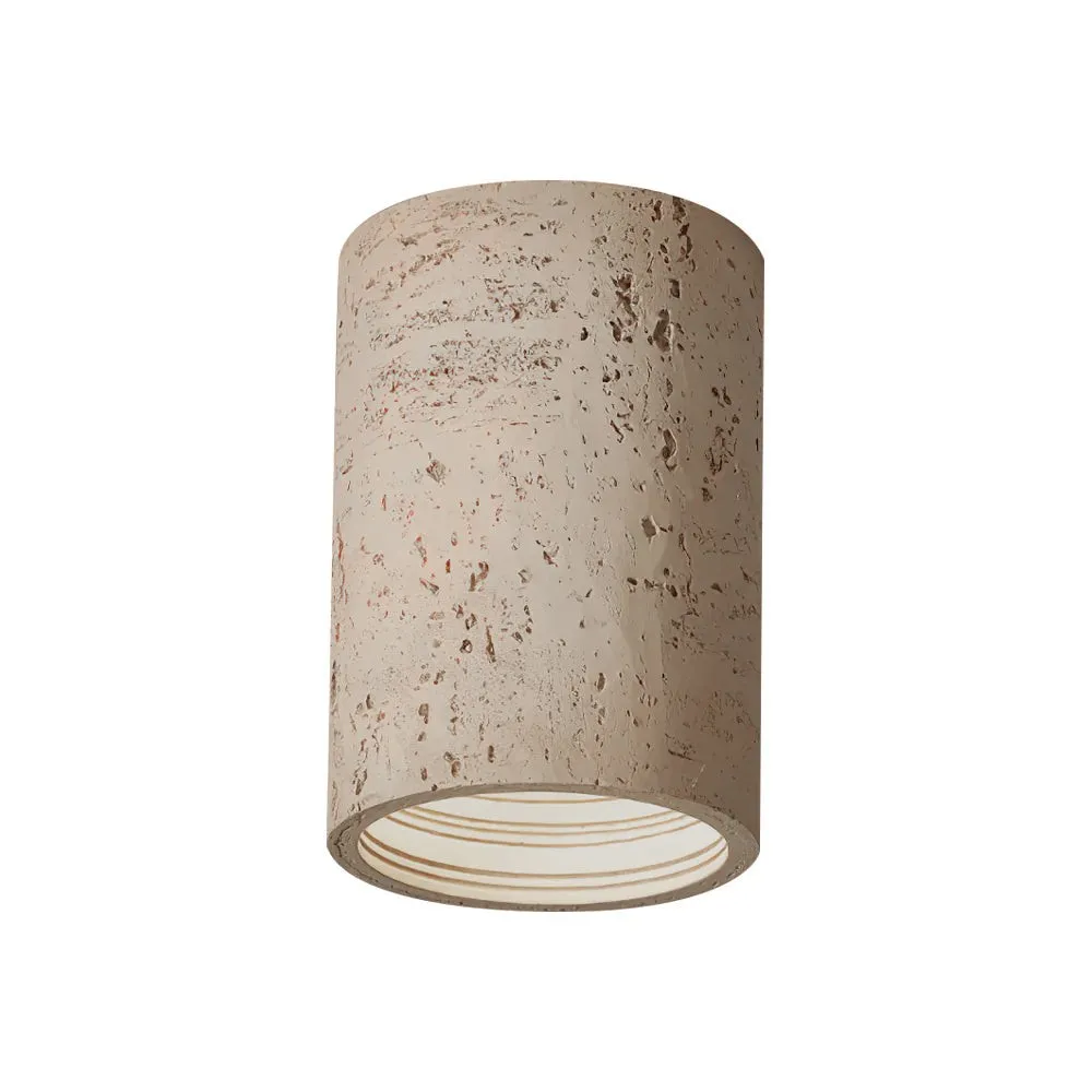 Cylindrical Ceiling Light - Modern Travertine Living Room M72