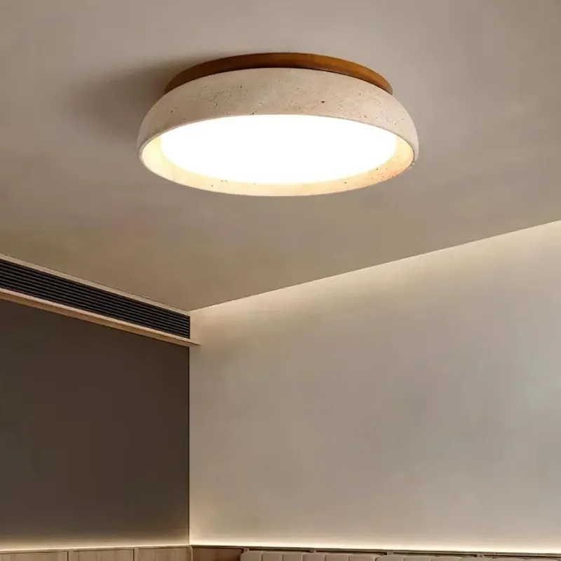 Wabi Sabi Travertine Round Ceiling Lamp - Light for Living Room S290