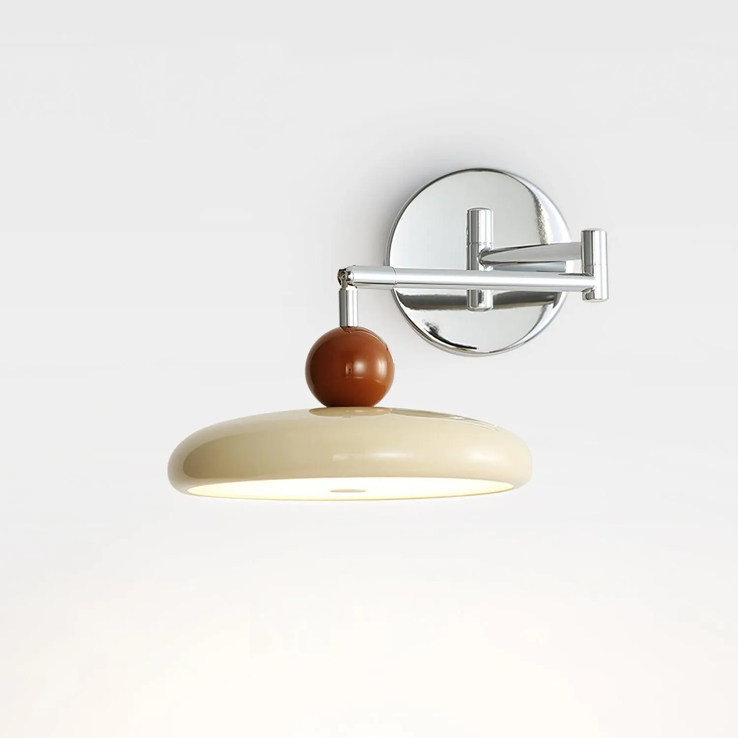 Cream Style Adjustable Swing Arm Disc Reading Wall Lamp M141