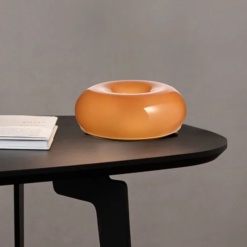 Glass Donut Table Wall Lamp - Bauhaus Style Accent Light Fixture S77