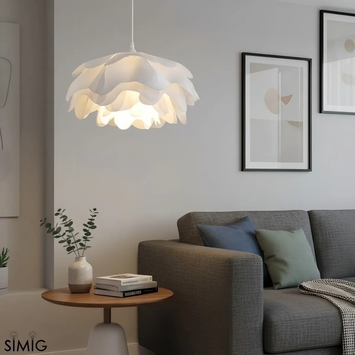 Layered Petal Pendant Light - Modern Acrylic for Bedroom S399