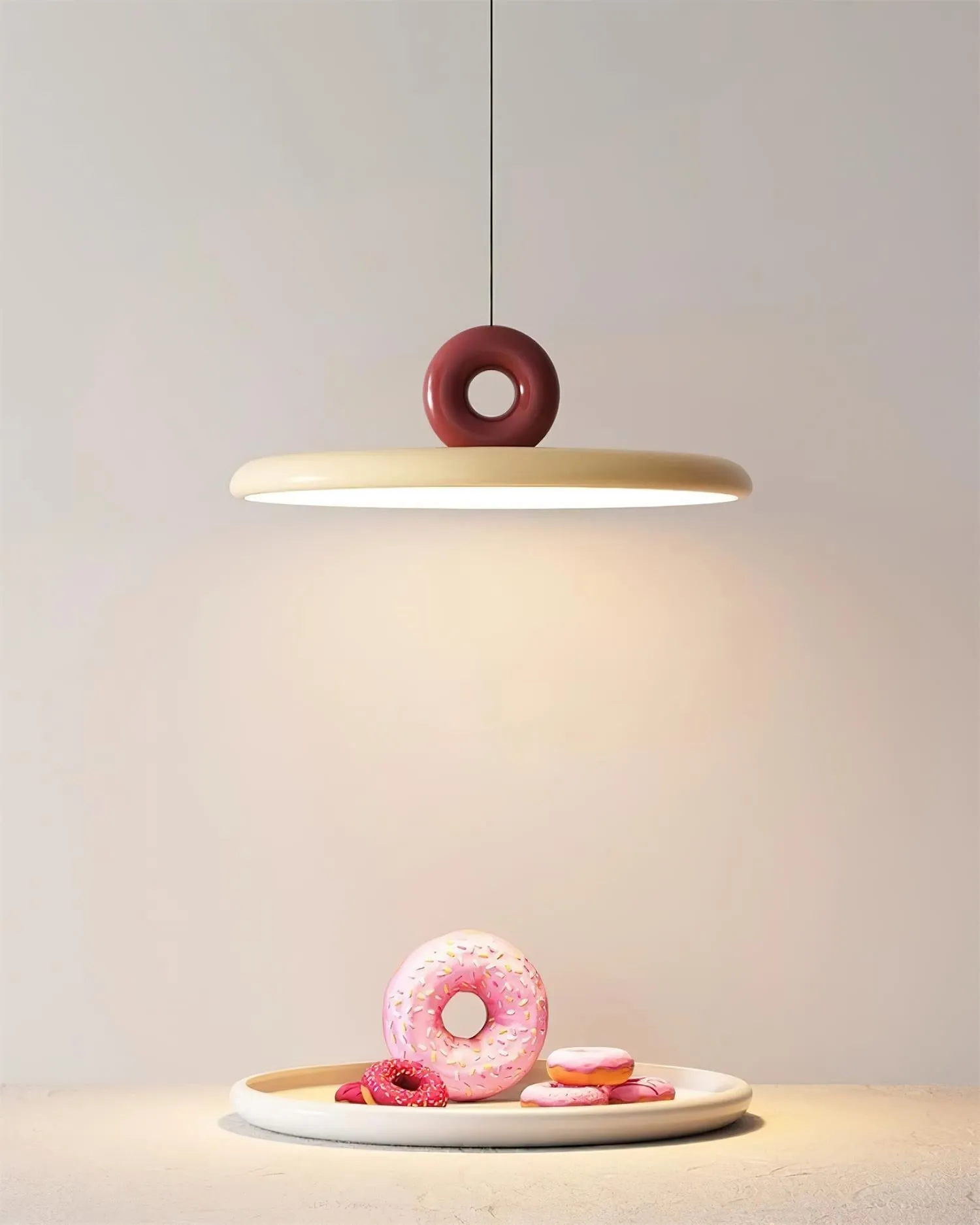 Cream Style Vertical Flying Saucer Pendant Lamp M167