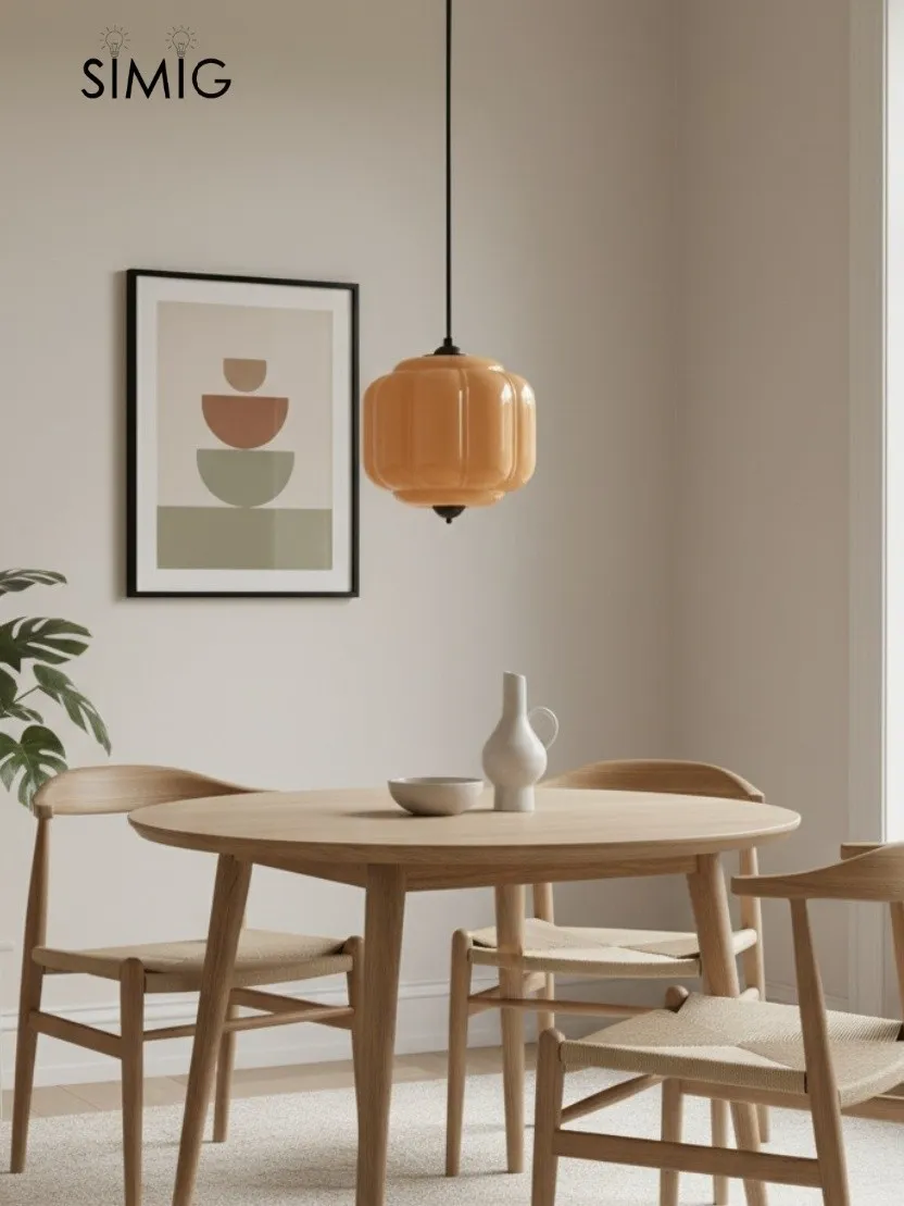 Eloise Vintage Milk Glass Pendant Light - Chic Retro Lighting for Dining Rooms S215