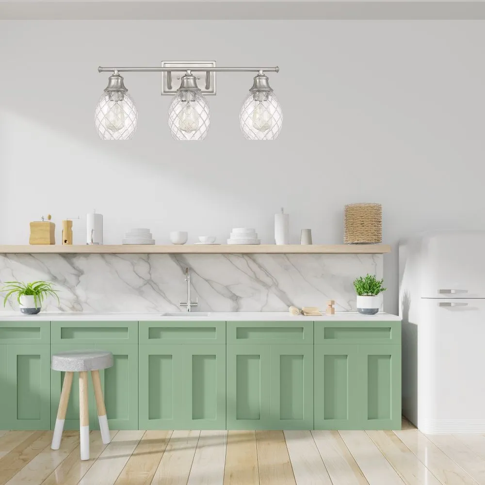 Modern Farmhouse Brushed Nickel Glass Wall Light S147