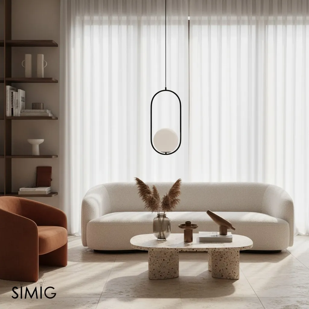 Halozen Pendant Lamp - Elegant Metal and Glass Pendant for Living Room