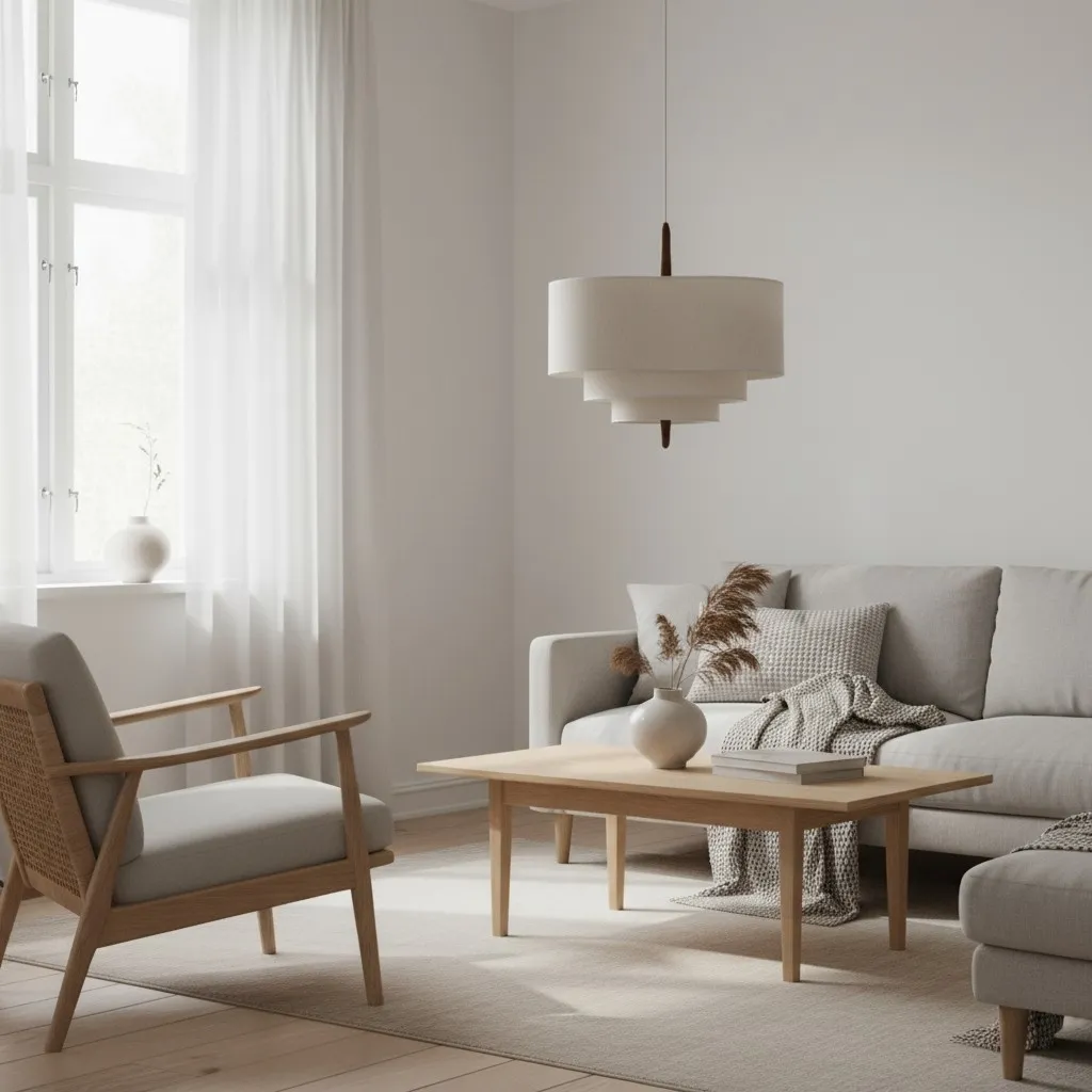 Softlume Layered Fabric Pendant Lamp - Sculptural Soft Shade Lamp for Home Ambient Lighting T1180