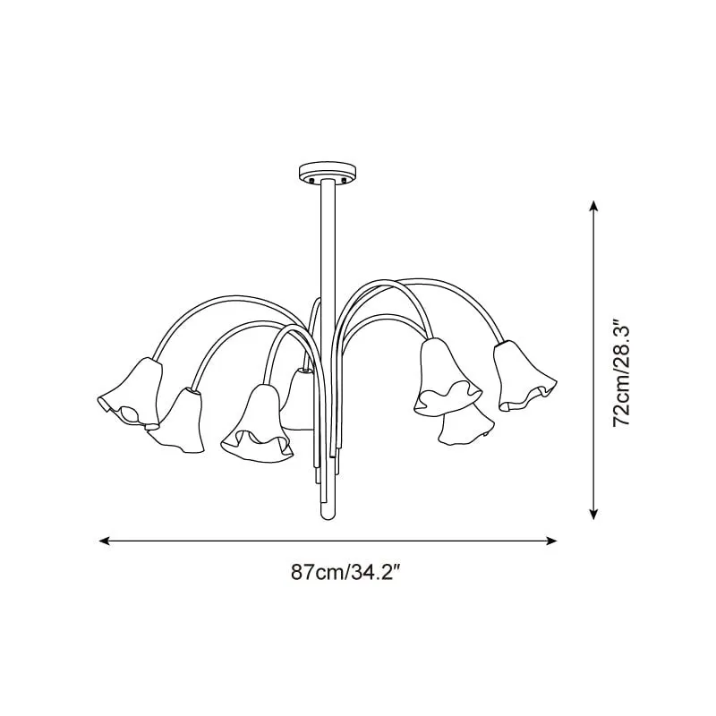 Bellina Lily Glass Flower Chandelier - Romantic Lighting for Interior T280