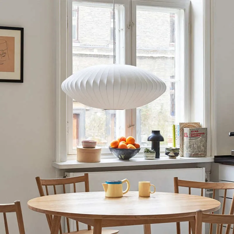 Saucer Bubble Pendant Lamp - Elegant Silk Design for Modern Interiors