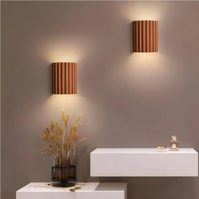Ribbed Resin Design - Minimalist Wall Light for Modern Interior Spaces S104
