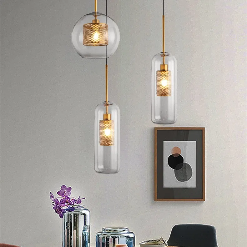 Modern Chiswick Glass Pendant Light Fixtures for Kitchen Dining Room