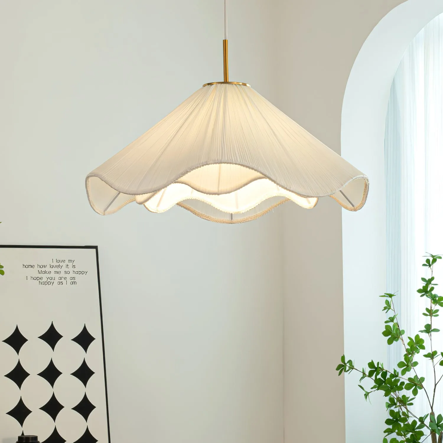 Nordic Cream Style Floral Pendant Lamp M458